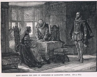 Mary Signing the Deed of Abdication in Lochleven Castle